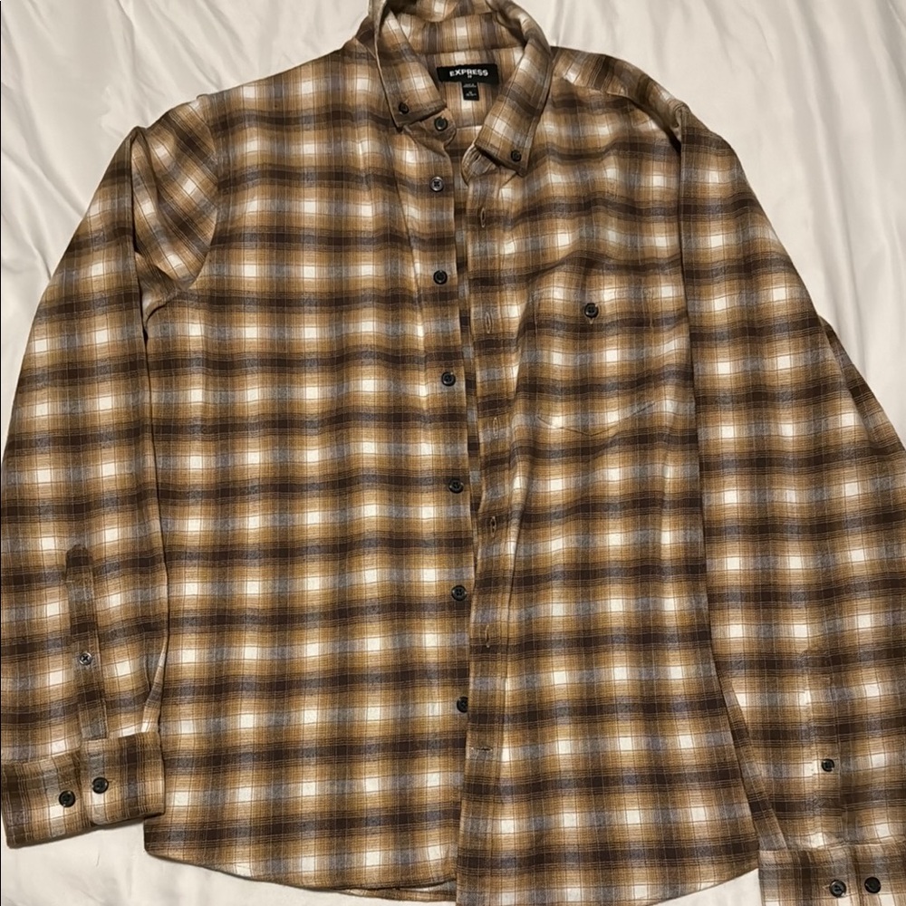 Express Men’s Plaid Flannel Shirt - Size Medium